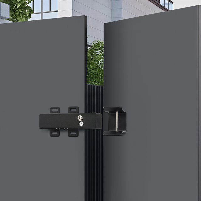 24-V-Elektro-Torschloss aus Stahl in Schwarz mit automatischer Verriegelung - Bild 1