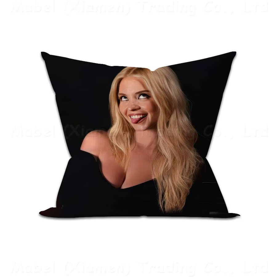 Kayou Kissenbezug mit Sydney Sweeney in Schwarz, quadratische Kissenhülle für Sofa und Auto, Breite: 30 cm, Höhe: 30 cm - Bild 6