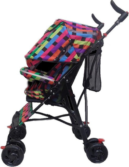 Kinderwagen Sonnenschutz mit Vollüberdachung und Markise in Lila und Mehrfarbig - Bild 1