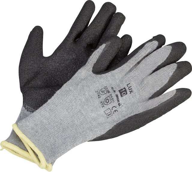 LUX-TOOLS Winterhandschuhe aus Latex und Acryl in Grau, Größe 10, nach EN 388 - Bild 1