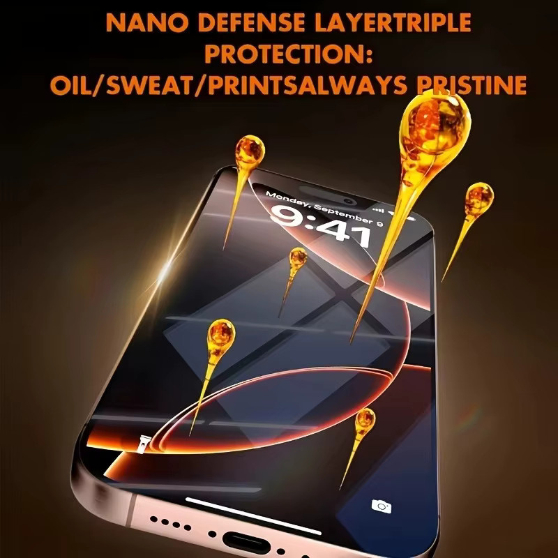 Displayschutz aus gehärtetem Glas mit oleophober Beschichtung für iPhone 17 Pro Max, transparent, 1–4 Stück - Bild 4