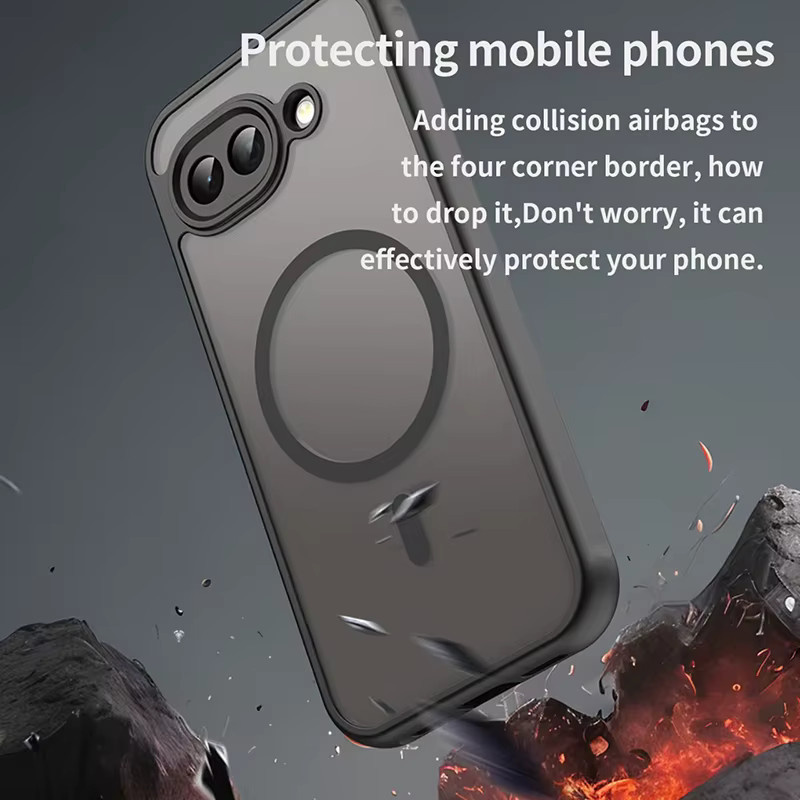 Stoßfeste Handyhülle mit kabelloser Ladefunktion für Google Pixel 11Pro XL, Pixel 9 und Pixel 10 A in Schwarz mit mattierter Oberfläche - Bild 5