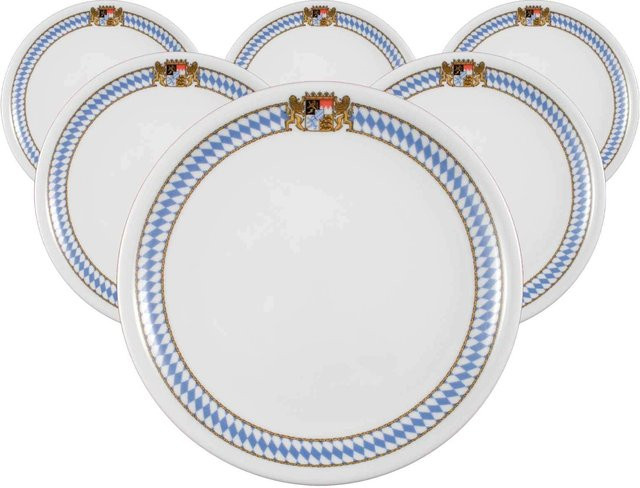 Seltmann Weiden Speiseteller Compact Bayern aus Porzellan, Weiß, 6er Set, Durchmesser: 25,4 cm - Bild 1