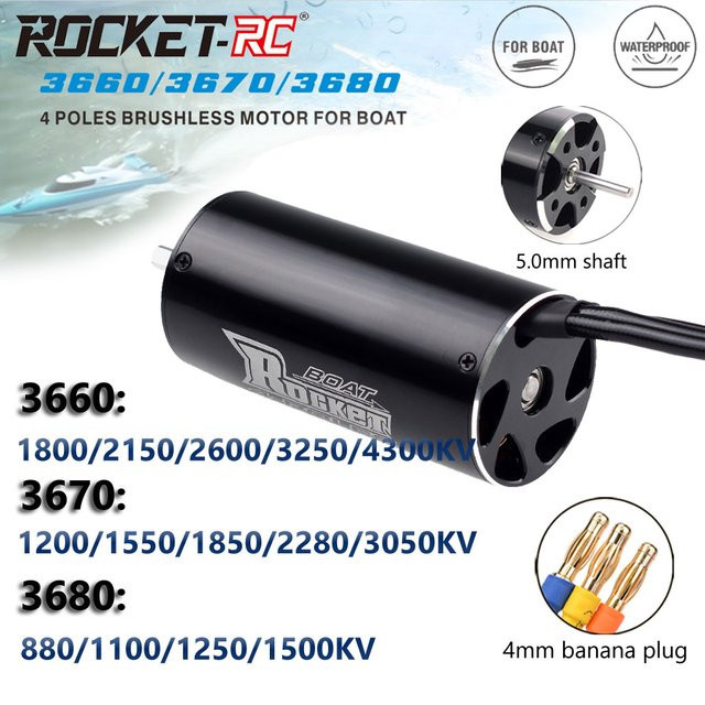 SURPASS HOBBY Wasserdichter Rocket-RC Bürstenloser Motor, Metall, Schwarz - Bild 1