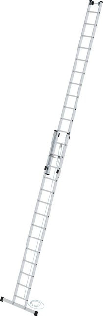PROREGAL Sprossen-Seilzugleiter 2-teilig mit Standard-Traverse in Silber, 2 x 14 Sprossen - Bild 1