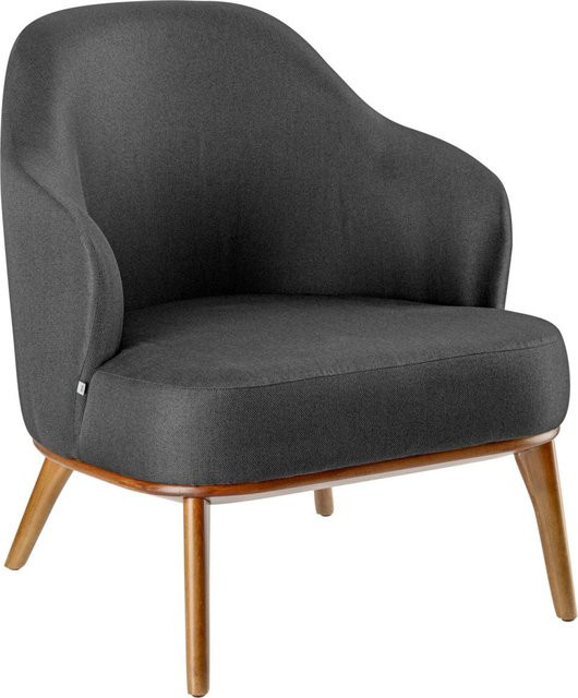 VEGA Loungesessel Gustav mit anthrazitfarbenem Sitz und hellbraunem Buchegestell B/T/H: 70 x 78 x 79 cm - Bild 1