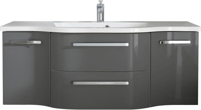 Pelipal Waschbeckenunterschrank Quantum 04 in Anthrazit glänzend, Breite: 126 cm, Tiefe: 48 cm - Bild 1