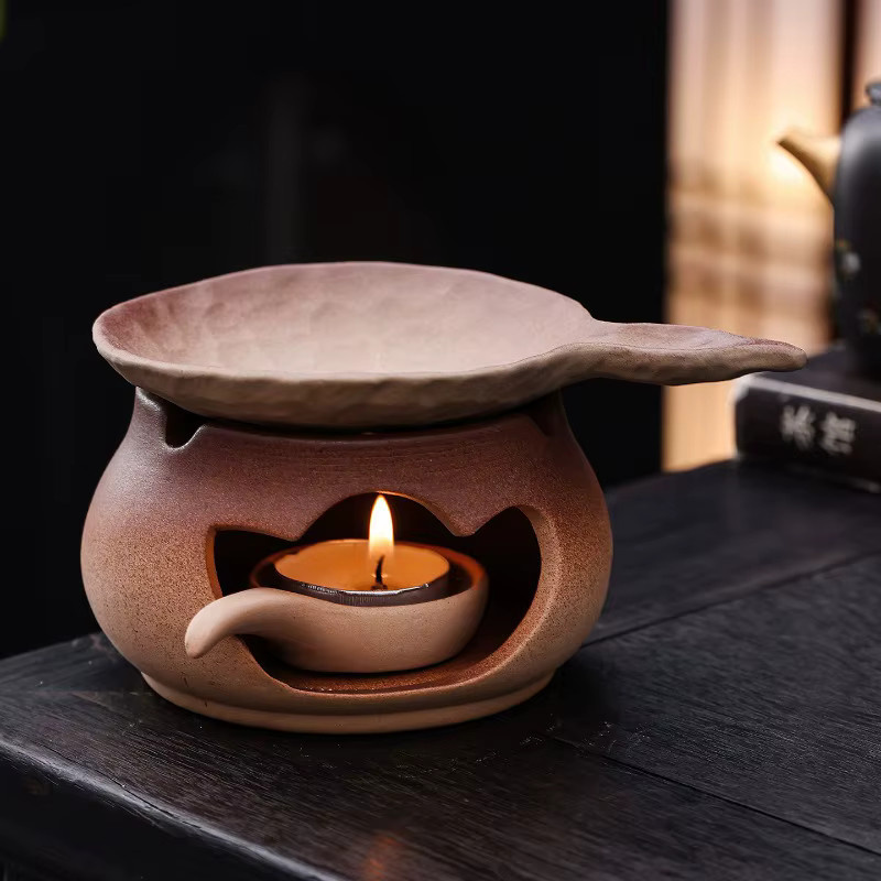MINIDEAL Keramik-Teewärmer und Aromatherapie-Ofen in Braun für Teeblätter und Kräuter - Bild 3
