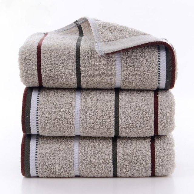 2er-Set Yiran Furniture Baumwoll Handtücher aus Terry, Beige, B: 34 cm, L: 74 cm, saugfähig und schnelltrocknend - Bild 1