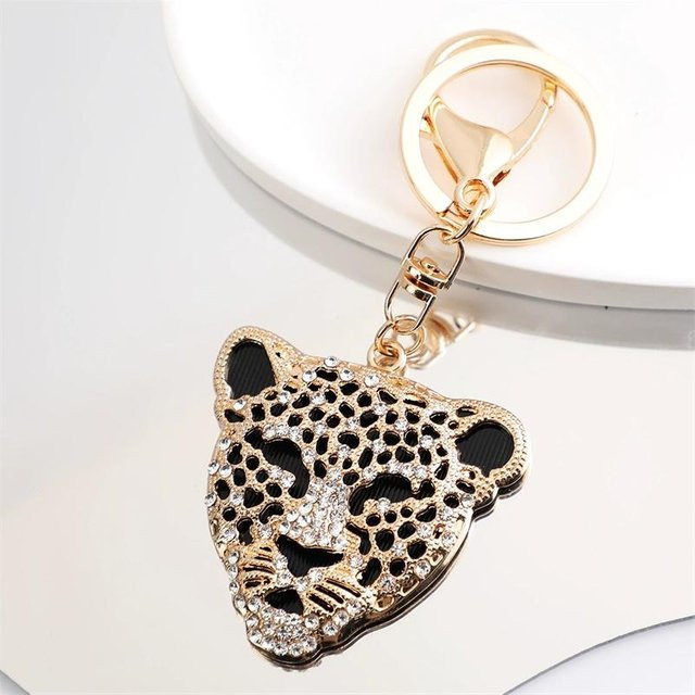 Charmanhänger Panther Leopardenkopf, Strassstein, beige, Unisex - Bild 1