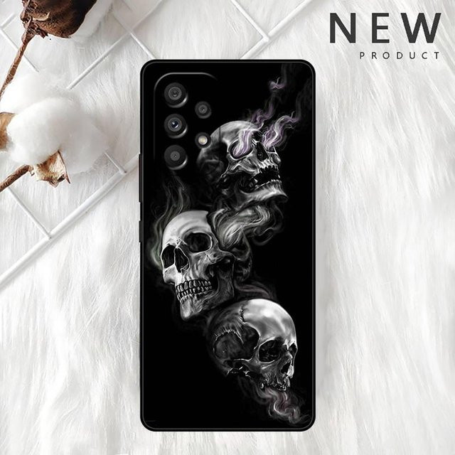 Handyhülle Sensenmann Totenkopf für Samsung Galaxy A54 A52 A14 5G A53 A12 A13 A71 A23 A34 A33 A21s in Schwarz - Bild 1