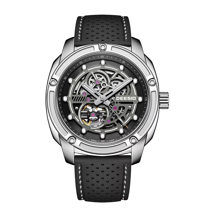 Deesio Armbanduhr, Automatik, Edelstahl, Saphirglas, Herren, Schwarz - Bild 6