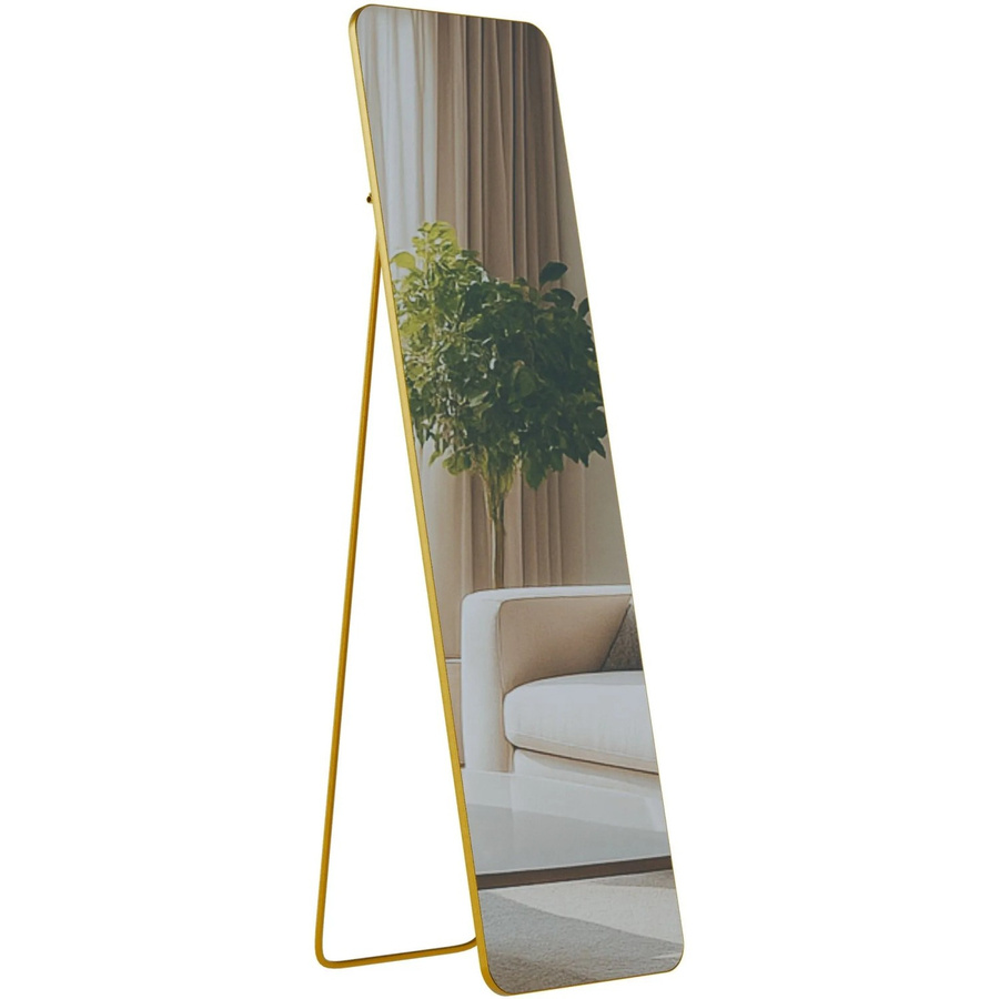 DELUKE Standspiegel MURCIA Ganzkörperspiegel freistehend in Gold, B/T/H: 40 x 3 x 140 cm - Bild 2
