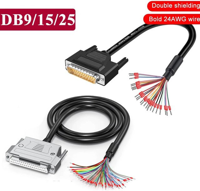 DIVEDEER Serielles Verbindungskabel DB9 DB15 DB25 Schwarz Abgeschirmtes 24AWG Anschlusskabel für industrielle Anwendungen - Bild 1
