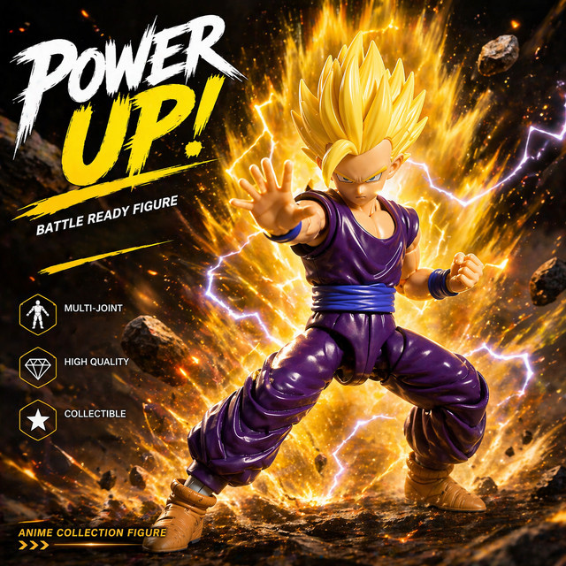 Bandai Dragon Ball Super Saiyan 2 Actionfigur, beweglich - Bild 1