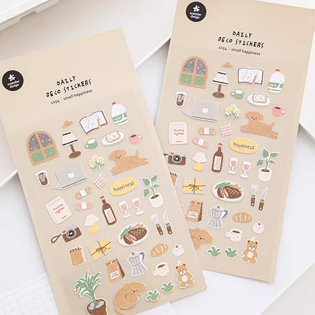 Suatelier Daily Small Happiness Papiersticker für Scrapbooking und Journaling, Mehrfarbig - Bild 1