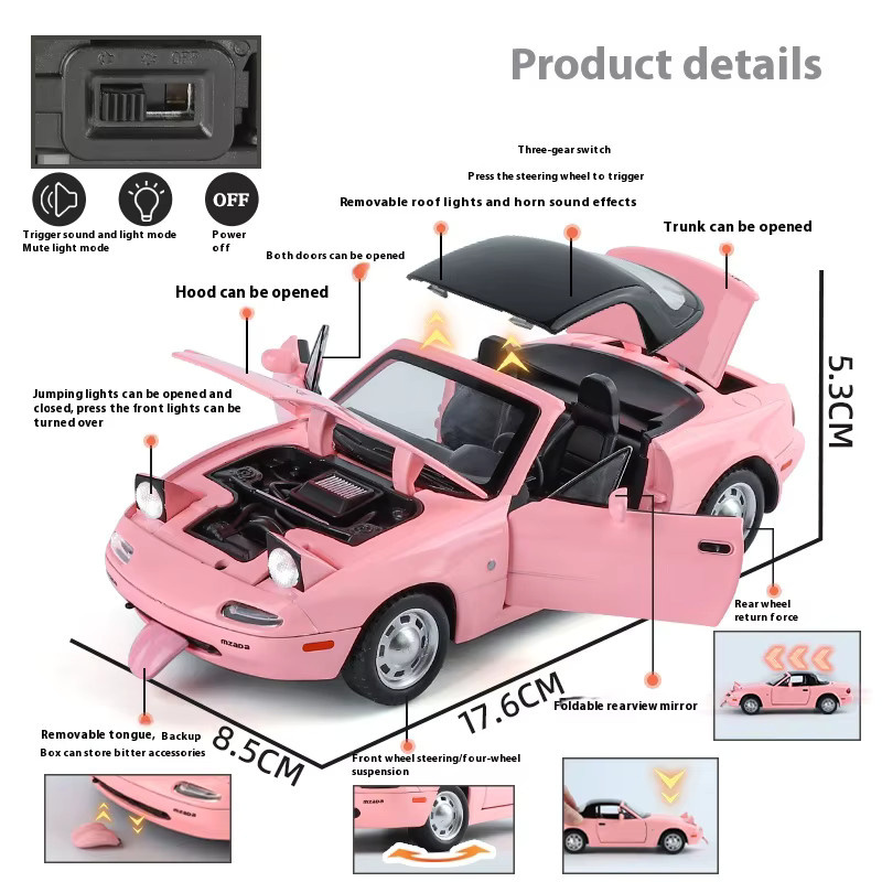 Maisto Mazda-MX-5 Modell, 1:24, Metall, mit Soundeffekten - Bild 2