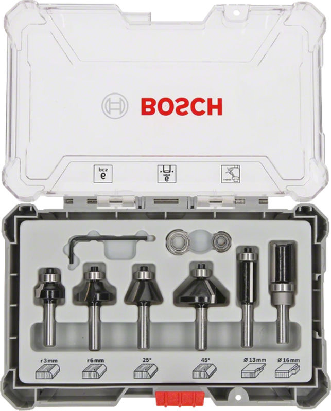 Bosch Rand- und Kantenfräser-Set mit 6-mm-Schaft, 6-teilig - Bild 2