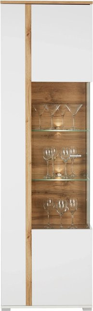 Mömax Vitrine Alamo in Eiche, modern mit Glastüren, integrierter Beleuchtung und Soft-Close-Funktion, H: 201 cm, B: 60 cm, T: 37 cm - Bild 1