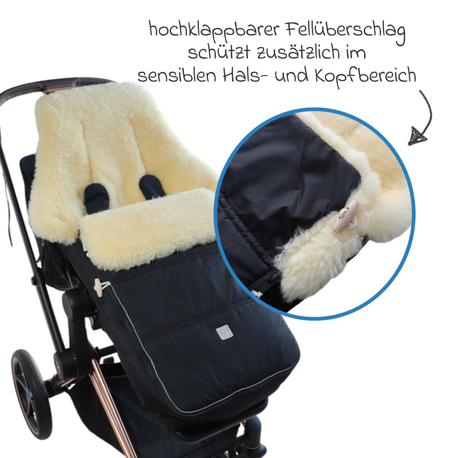 Kaiser Lammfell-Fußsack Dublas 2.0 für Buggy, Sport- und Kinderwagen in Black - Bild 4