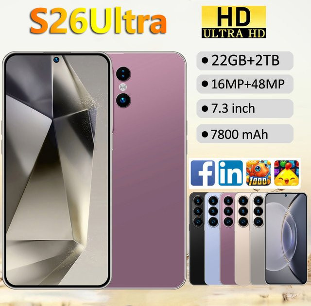 CHOTOG S26 Ultra Smartphone 5G Android mit 22 GB RAM und 2 TB Speicher, Farbe: Blau - Bild 1