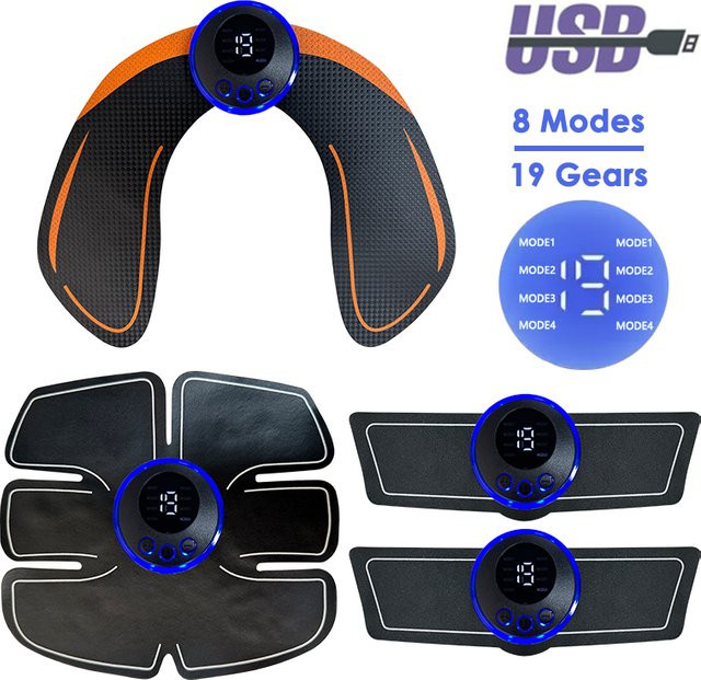 Cosinion Elektrischer Muskelstimulator in Schwarz für Bauch, Gesäß, Arme, Beine, Hals und Hüften zur Fitness- und Muskeltonus-Trainingsunterstützung - Bild 1