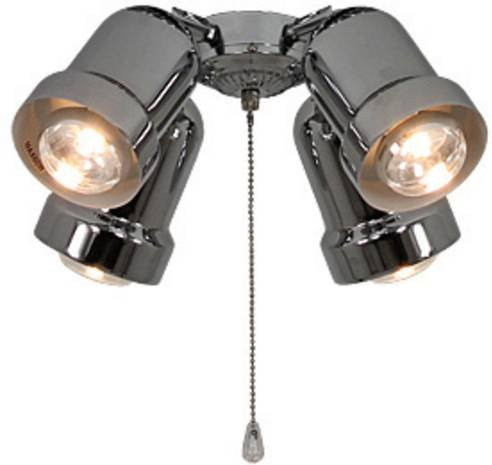CasaFan 4 CH 4 Strahler Deckenventilator-Leuchte in Chrom und Silber mit E27 Fassung und Zugkette - Bild 1