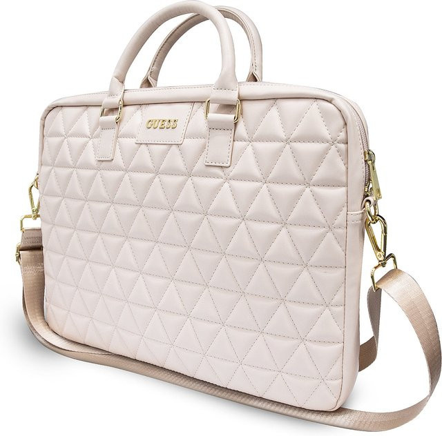 Guess Quilted Laptop Tasche für 15-Zoll-Laptops in Rosa - Bild 1