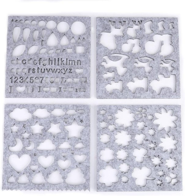 DIYelecs DIY Nadelfilzen Applikationsform Filzvorlage, 7-teiliges Set, Weiß - Bild 1