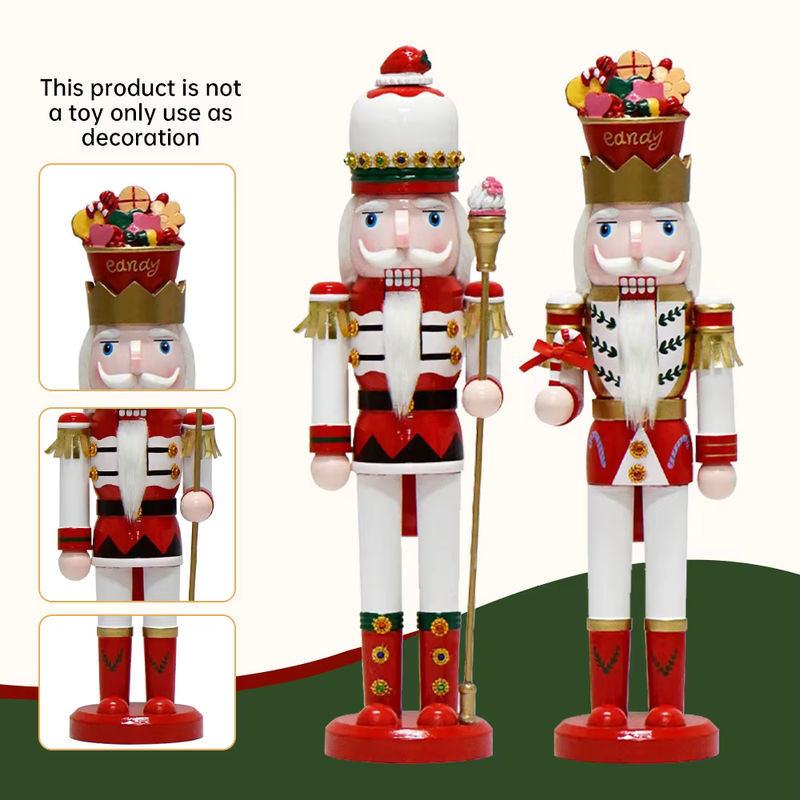 Dekorativer Nussknacker König aus Holz für Weihnachten, mehrfarbig, Höhe: 38 cm - Bild 6