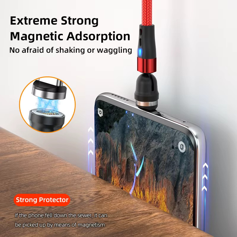 AUFU Magnetisches Typ C Kabel 7Pin 5A Schnellladekabel für Xiaomi POCO Redmi sowie Micro USB Datenkabel für iPhone iPad Samsung - Bild 5