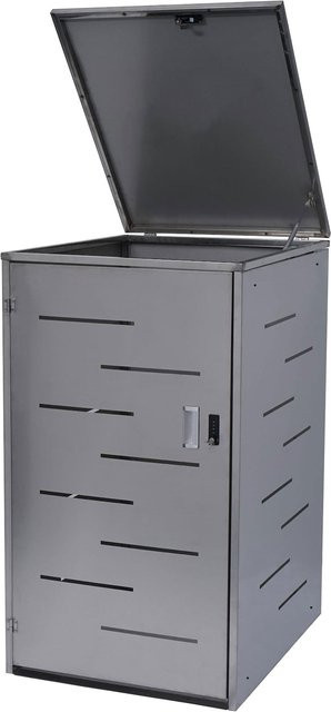 Mülltonnenverkleidung MCW-E83 Mülltonnenbox aus Edelstahl erweiterbar B/T/H: 117 x 66 x 80 cm - Bild 1