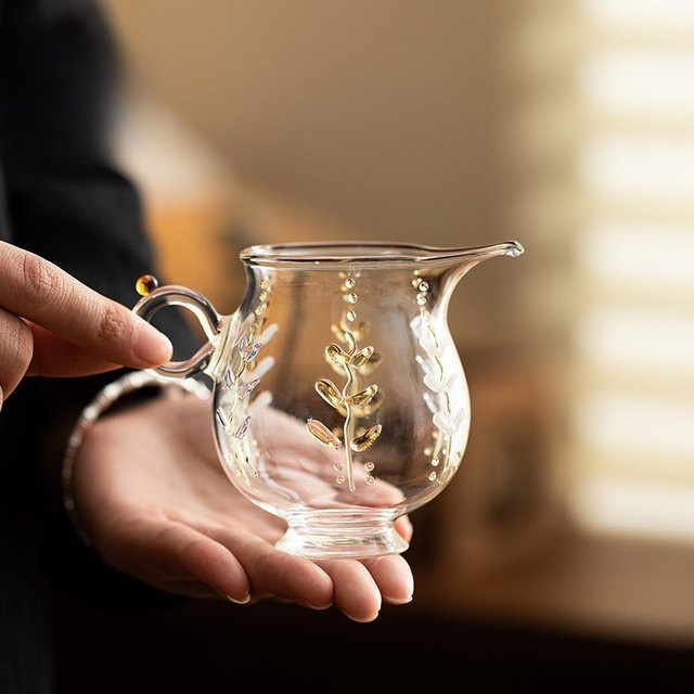 Wisteria Flower Fair Teetasse aus transparentem Borosilikatglas mit floralem Design - Bild 1