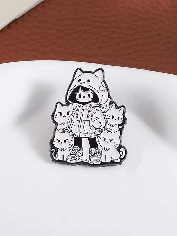 Brosche Katze Mädchen Emaille, Kinder - Bild 3