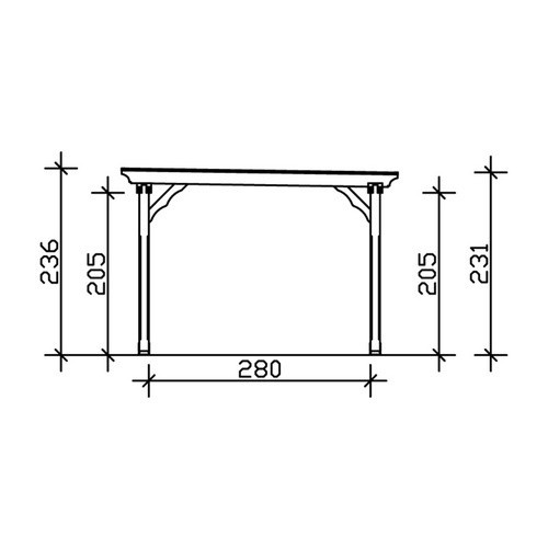 Skan Holz Pavillon Marseille aus Fichtenholz mit Polycarbonat-Dach in Schiefergrau, B/T/H: 327 x 274 x 236 cm - Bild 4