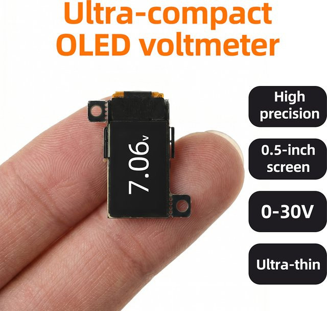 diymore Mini-Digital-Voltmeter mit 0,5-Zoll-OLED-Display in Schwarz für hochpräzise 0-30 V DC Spannungsmessung - Bild 1