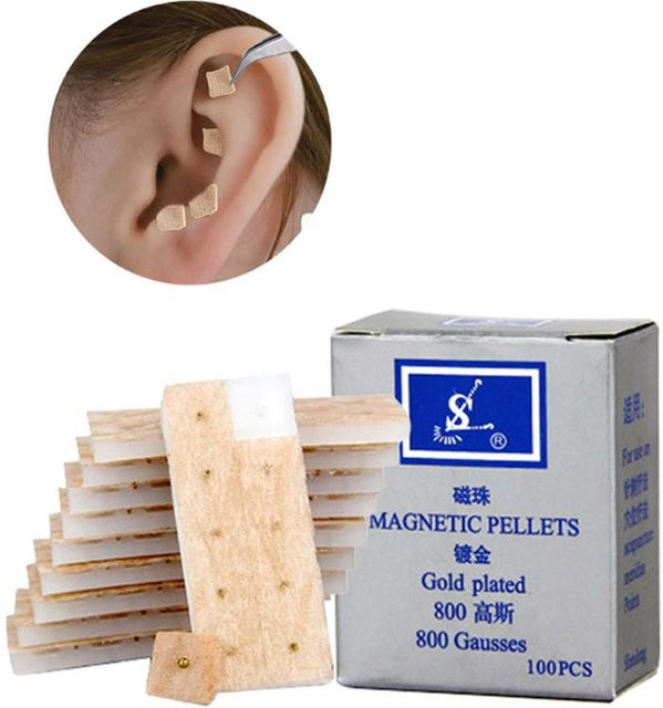 TCMHEALTH Magnetperlen Pellets Ohraufkleber, Gold, Unisex, 500 Stück - Bild 1