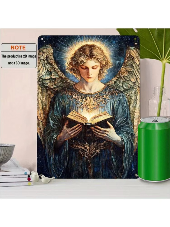 Engel Uriel Wandkunst aus Aluminiummetall von CIFBUY, Mehrfarbig, B: 20,32 cm, H: 45,0 cm - Bild 5