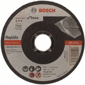 Bosch Trennscheibe gerade WA 60 T BF für Stahl und Edelstahl, Durchmesser: 115 mm, Bohrung: 22,23 mm, Farbe: Grau - Bild 2