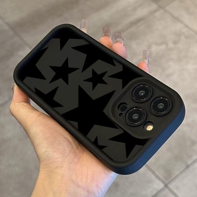 Black Star Design Soft Bumper Handyhülle in Schwarz für iPhone 17 Pro Max, 16, 15, 14, 13, 12, 11 und weitere Modelle - Bild 3
