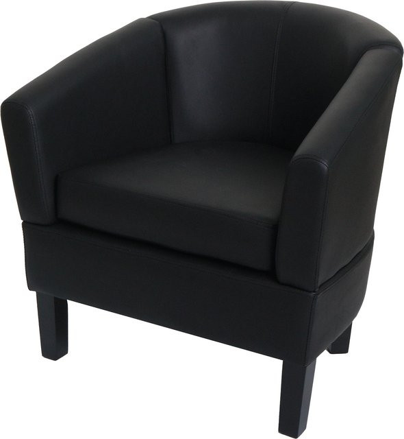 MCW Lounge-Sessel O17 in Schwarz aus Kunstleder mit Armlehnen - Bild 1