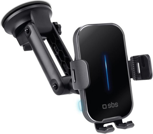 Clamp Charge 15W Kabellose Armaturenbrett- und Windschutzscheibenhalterung mit Saugnapf und USB-C in Schwarz - Bild 1