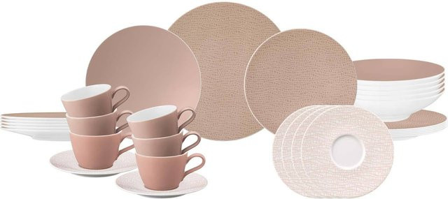 Seltmann Weiden Kombiservice Life Fashion aus Porzellan, 30er Set, Pink - Bild 1