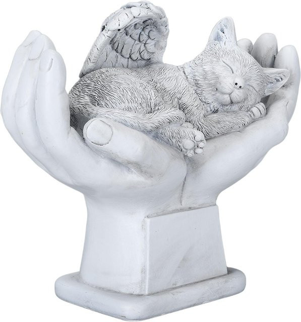 Gedenkstatue für Haustiere von mfySpace als Engel-Ornament für den Garten oder als Tischdeko in Weiß - Bild 1