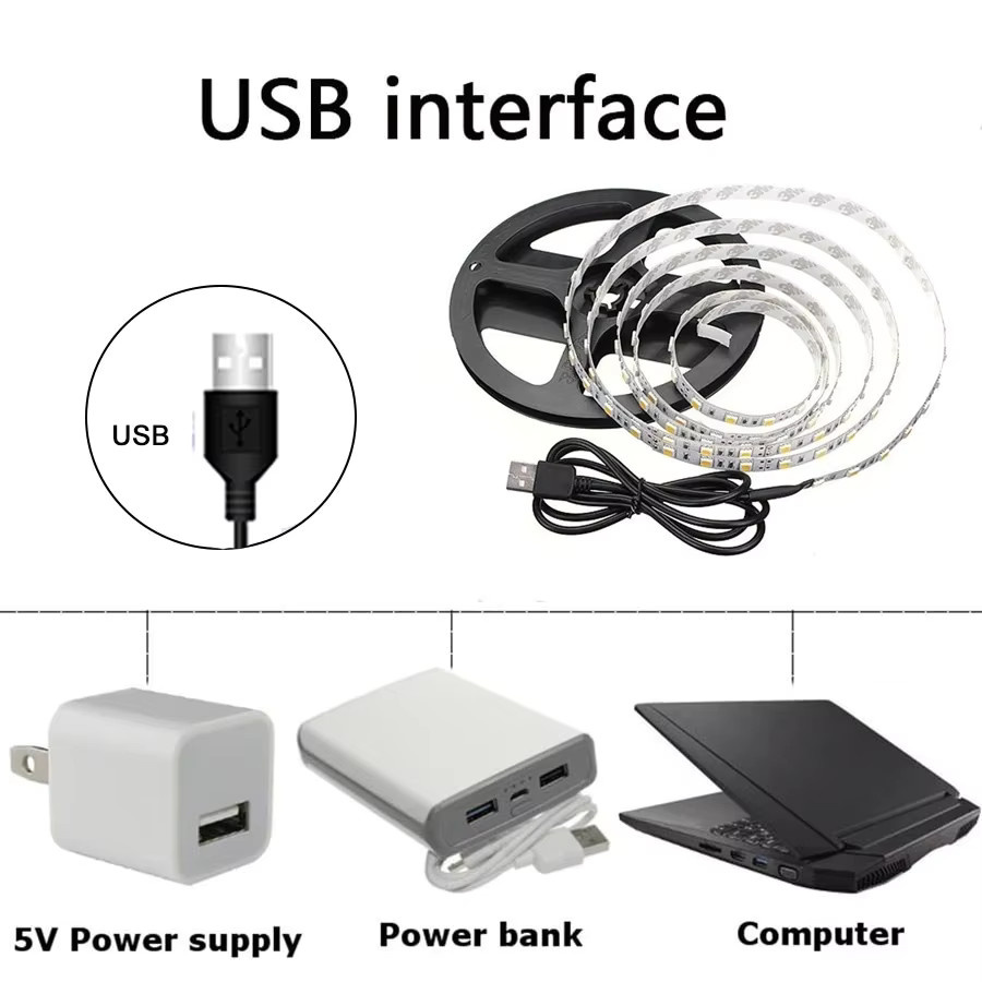 WeeTisa USB-LED-Streifen 5V mit warmweißen 2835 SMD LEDs zur TV-Hintergrundbeleuchtung und Heimdekoration - Bild 5