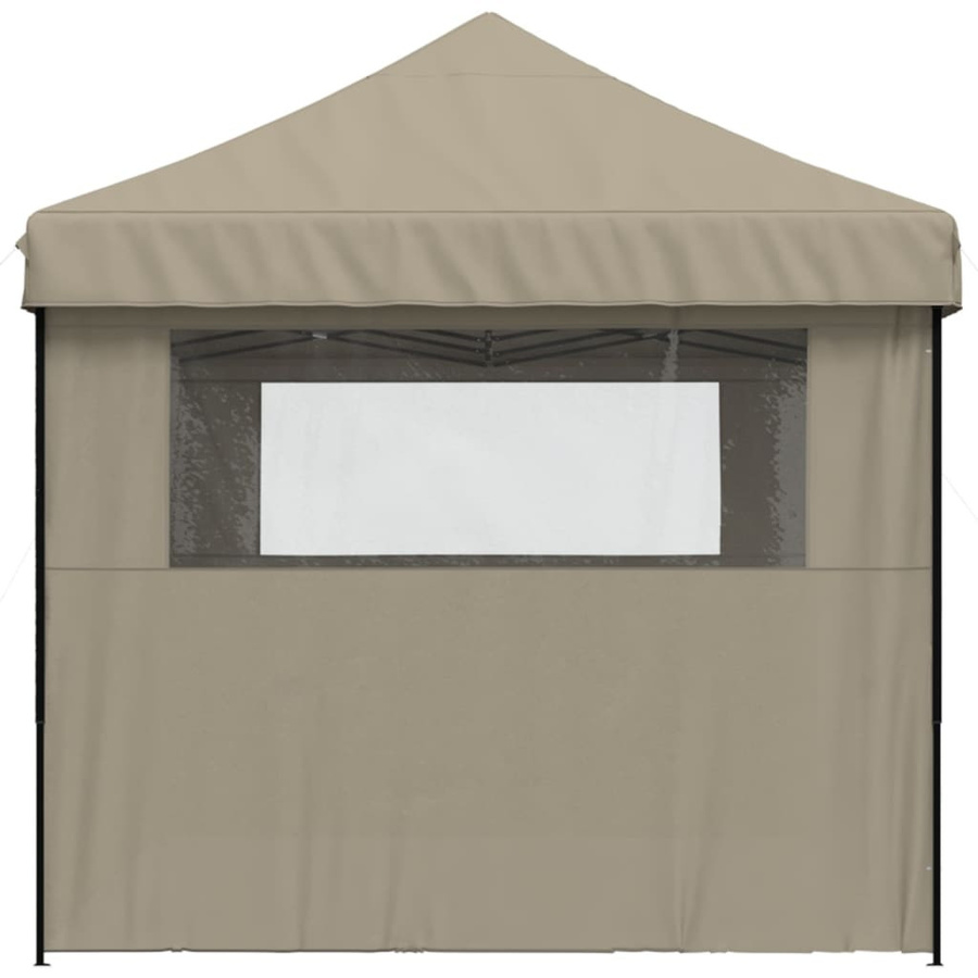 vidaXL Pop-Up Partyzelt mit 3 Seitenteilen und transparenten Fenstern, Taupe/Beige, B: 315 cm, T: 292 cm, H: 210 cm - Bild 4