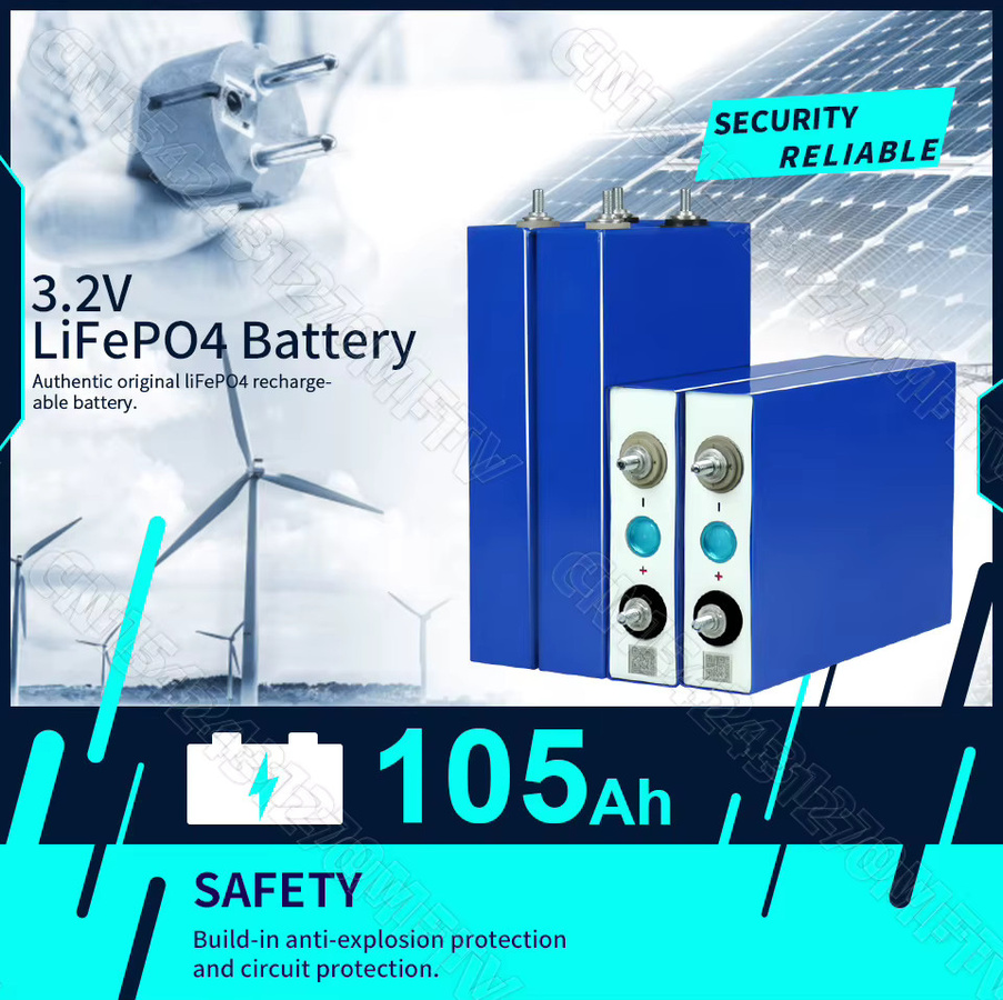 LiFePO4 Lithium-Eisenphosphat-Batteriezellen 3,2V 105Ah für DIY 12V/24V/48V Systeme, wiederaufladbare Grade-A-LFP-Zellen für Wohnmobile und Heimenergiespeicher - Bild 6