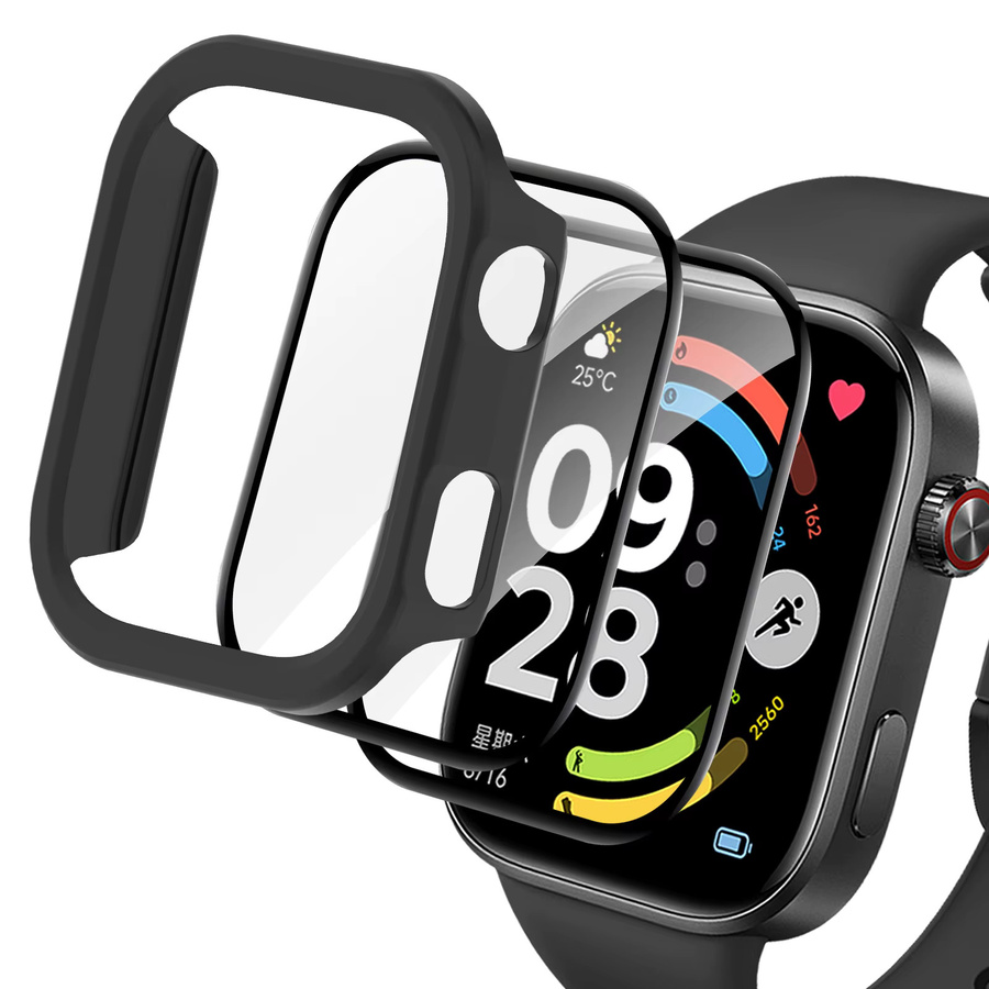 ONM Schutzhülle + Displayschutzfolie für Redmi Watch 6, Silikon, Schwarz, Unisex - Bild 7