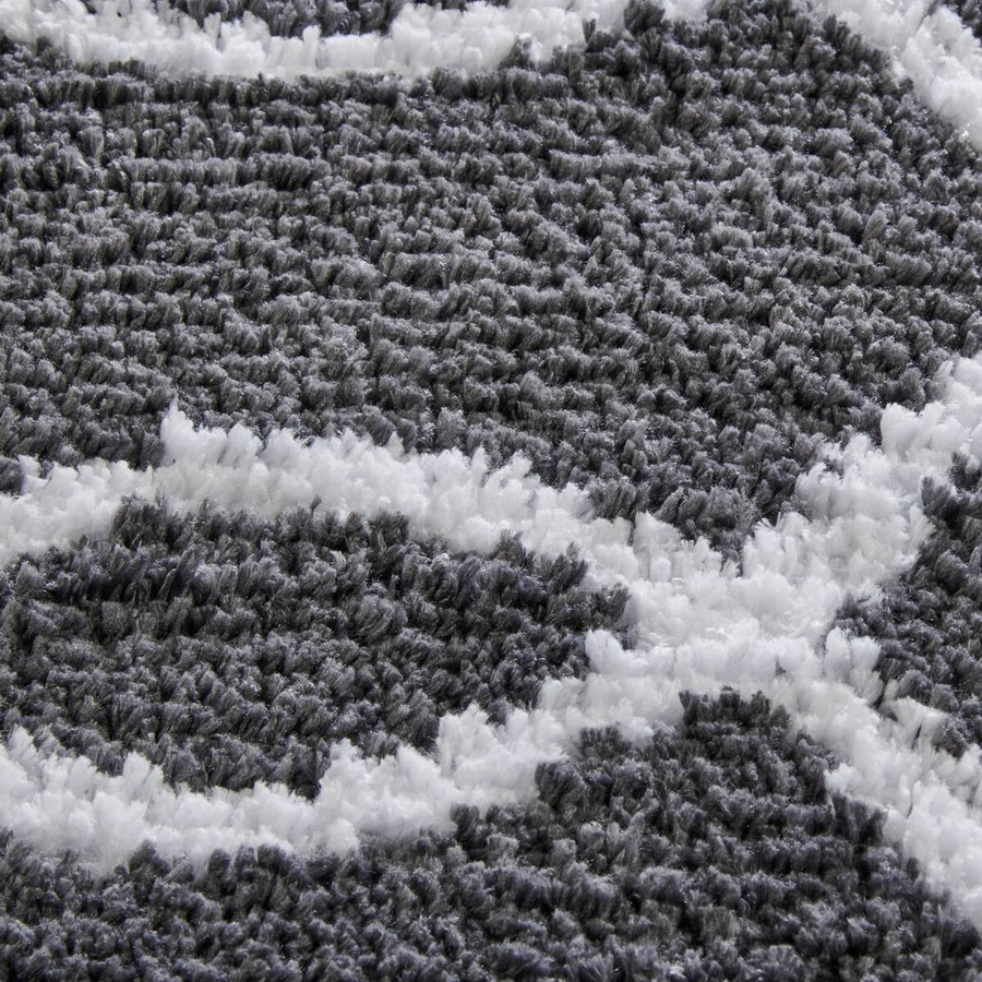 Badematte Luxor von POCOline in Anthrazit, Weiss und Grey mit grafischem Design aus Polyester und Oeko-Tex Standard 100, B: 80,0 cm, T: 50,0 cm - Bild 2