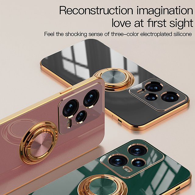 Luxus Handyhülle mit Metallring für Xiaomi Poco C65 X5 X6 M6 M4 Pro 5G Redmi 13C 4G Note 13 12 Pro Plus in Pink - Bild 1